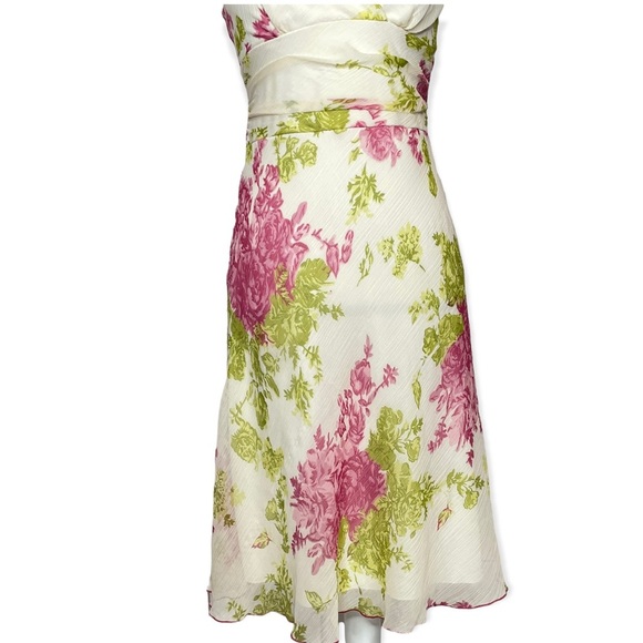 Xtraordinary Y2k Vintage Chiffon Halter Floral Dress Size 7 - Picture 6 of 12